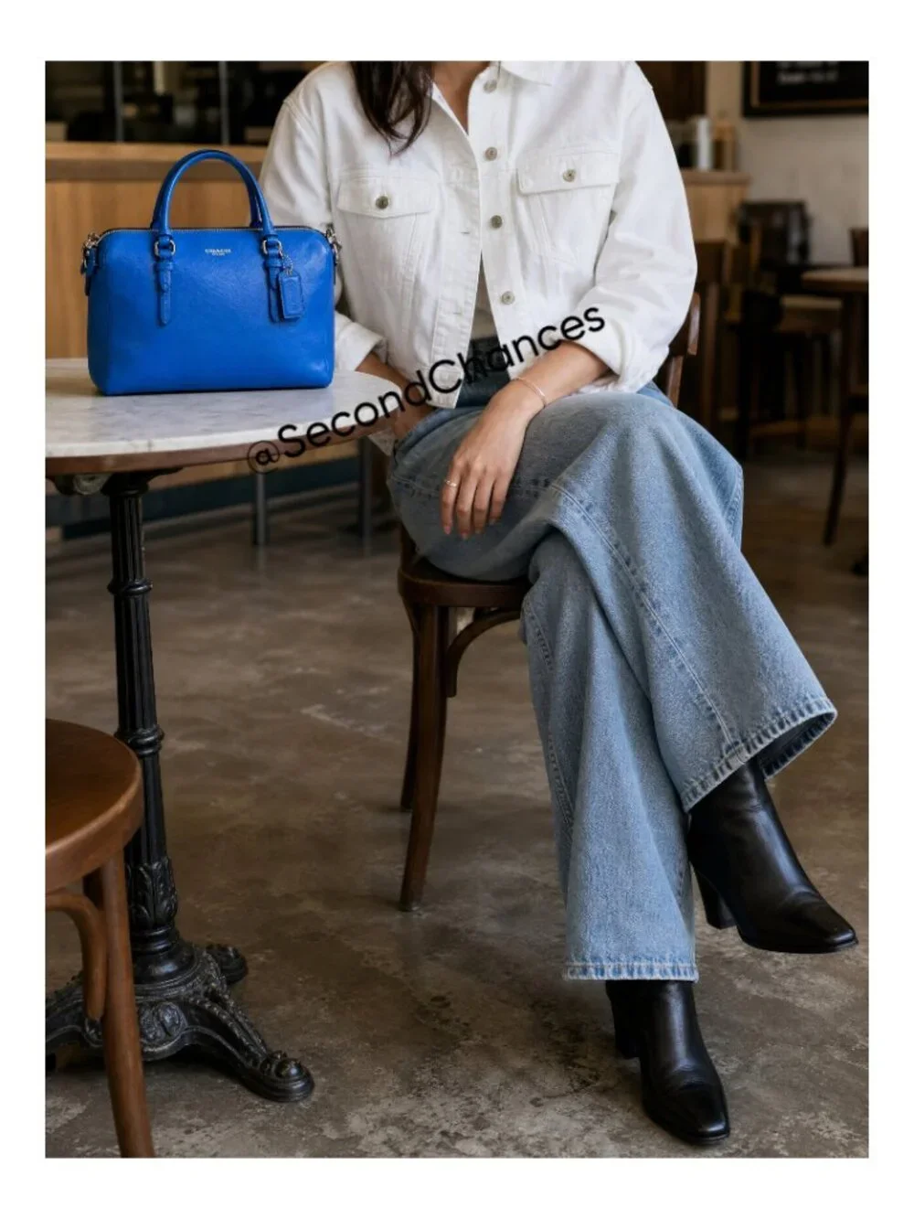 Coach Peyton Bennet Mini Satchel/Sbody - Style F54030 - Bright Blue Leather EUC